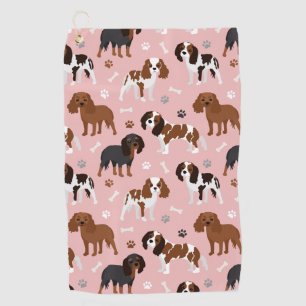 Serviette De Golf Cavalier King Charles Spaniel Paws and Bones Golf