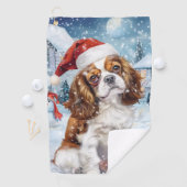 Serviette De Golf Cavalier King Winter Wonderland Noël Joie (En situation)