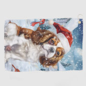 Serviette De Golf Cavalier King Winter Wonderland Noël Joie (Horizontal)