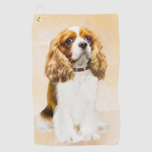 Serviette De Golf Cavalier Le Roi Charles Spaniel Peinture originale