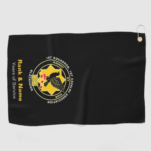 Serviette de golf Cavalry - Noir classique (Horizontal)