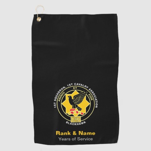 Serviette de golf Cavalry - Noir classique (Devant)