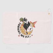 Serviette De Golf Ce Soir, Nous Volons Une Sorcière Mignonne (Horizontal)