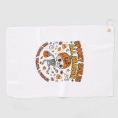 Serviette De Golf Célébration de squelette cosy Halloween (Horizontal)