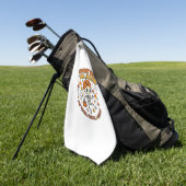 Serviette De Golf Célébration de squelette cosy Halloween (Vert)