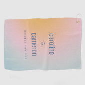 Serviette De Golf Celestial Pastel Blue Pink Grainy Gradient Wedding (Horizontal)