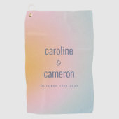 Serviette De Golf Celestial Pastel Blue Pink Grainy Gradient Wedding (Devant)