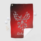 Serviette De Golf Cendres noires rouges et Phoenix (En situation)