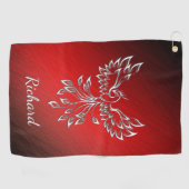 Serviette De Golf Cendres noires rouges et Phoenix (Horizontal)