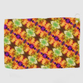 Serviette De Golf Centre de jonquilles jaunes Art floral Abstrait (Horizontal)