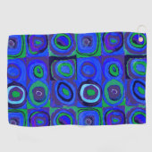 Serviette De Golf Cercle Carré Kandinsky Farbstudie Blue Quadrate (Horizontal)