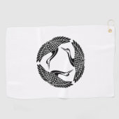 Serviette De Golf Cercle de trois grues (Horizontal)