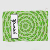 Serviette De Golf Cercles de feuilles concentrées par Kenneth Yoncic (Horizontal)
