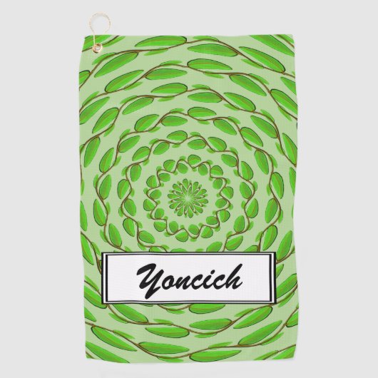 Serviette De Golf Cercles de feuilles concentrées par Kenneth Yoncic (Devant)