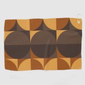 Serviette De Golf cercles rétro brun (Horizontal)