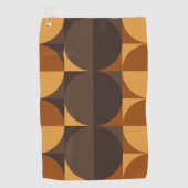 Serviette De Golf cercles rétro brun (Devant)