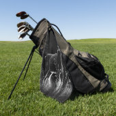 Serviette De Golf Cerf aux bois encadrés par champ et arbre (Vert)