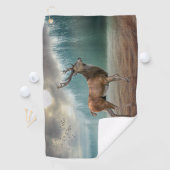 Serviette De Golf Cerf Lone Dans La Forêt Misty (En situation)