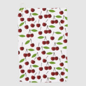 Serviette De Golf Cerise Rouge, Motif De Cerises, Feuilles, Fruits (Devant)