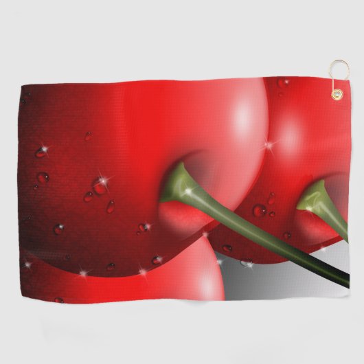 Serviette De Golf Cerises avec gouttes de ragoût (Horizontal)