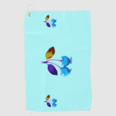 Serviette De Golf Cerises bleues vives (Devant)