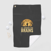 Serviette De Golf Cerveaux de profs d'Halloween (En situation)