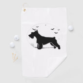 Serviette De Golf Cesky Terrier Chien - Classes Silhouette de la lun (En situation)