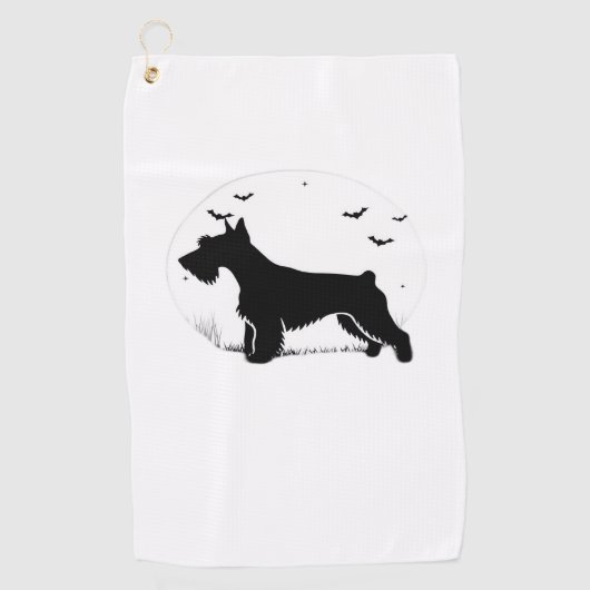 Serviette De Golf Cesky Terrier Chien - Classes Silhouette de la lun (Devant)