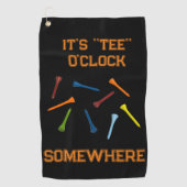 Serviette De Golf C'est "TEE" O'Clock Somewhere Tee's (Devant)