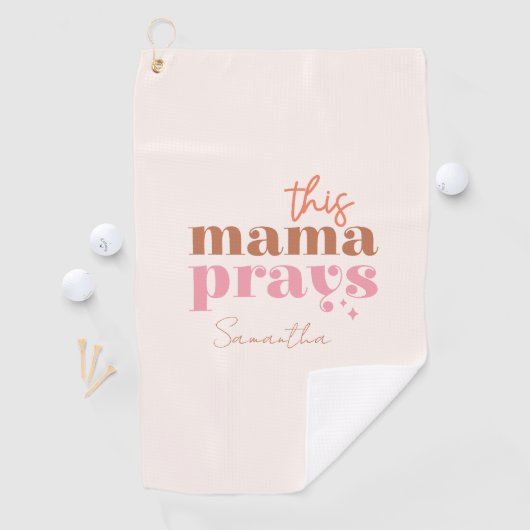Serviette De Golf Cette Mama prie - Rustic Boho Design (En situation)