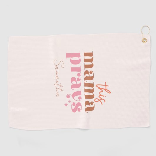 Serviette De Golf Cette Mama prie - Rustic Boho Design (Horizontal)