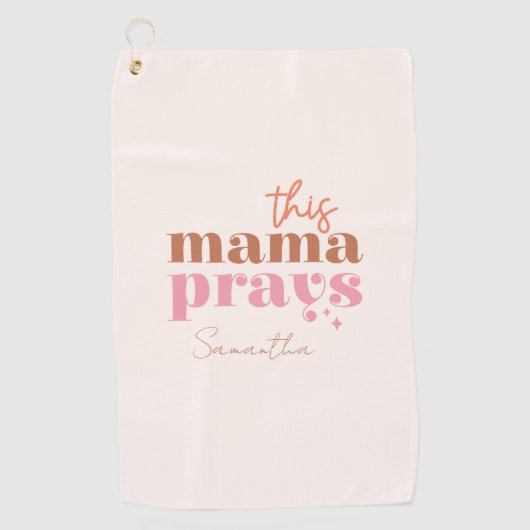 Serviette De Golf Cette Mama prie - Rustic Boho Design (Devant)