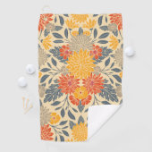 Serviette De Golf Chaleureux Jaune, Orange & Bleu Floral (En situation)