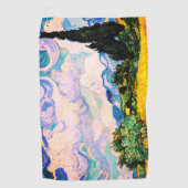 Serviette De Golf Champ de blé Vincent Van Gogh avec Cyprès (Devant)