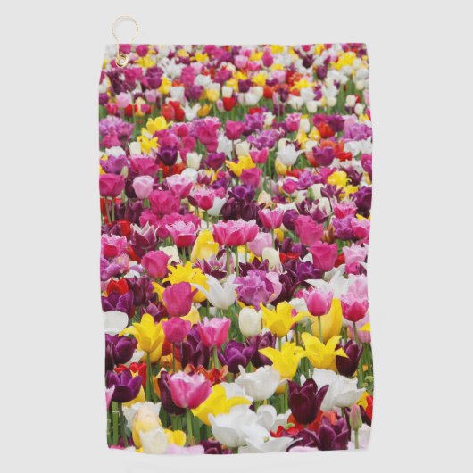 Serviette De Golf champ plein de tulipes (Devant)