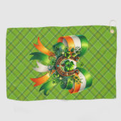 Serviette De Golf Chanceux Plaid Vert Irlandais (Horizontal)