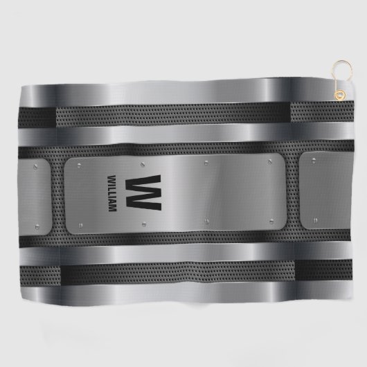 Serviette De Golf Changer initial, Ajouter (supprimer) Nom, Silver M (Horizontal)