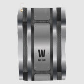 Serviette De Golf Changer initial, Ajouter (supprimer) Nom, Silver M (Devant)