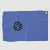 Serviette De Golf Changer Initial, Triangles géométriques, Bleu Noir (Horizontal)
