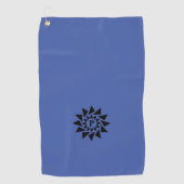 Serviette De Golf Changer Initial, Triangles géométriques, Bleu Noir (Devant)