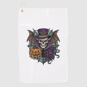Serviette De Golf Chapeau Haut de Forme de Crâne de Halloween Chauve