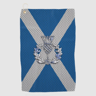 Serviette De Golf Chardon sur fibre de carbone imprimé sur le drapea