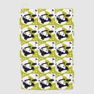 Serviette De Golf Chariot de golf, clubs et greens