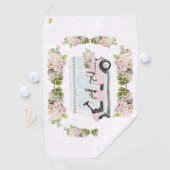 Serviette De Golf Chariot de Golf Rose Floral  (En situation)