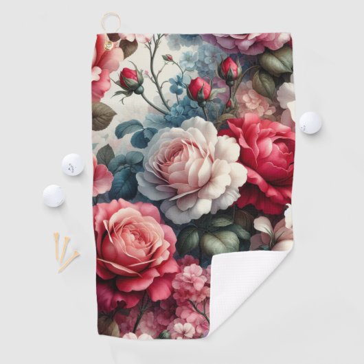 Serviette De Golf Charme Floral Rose intemporel (En situation)