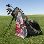 Serviette De Golf Charme Floral Rose intemporel (Vert)