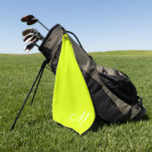Serviette De Golf Chartreuse jaune - monogrammed (Vert)