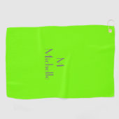 Serviette De Golf Chartreuse vert - ajouter monogramme et nom servie (Horizontal)