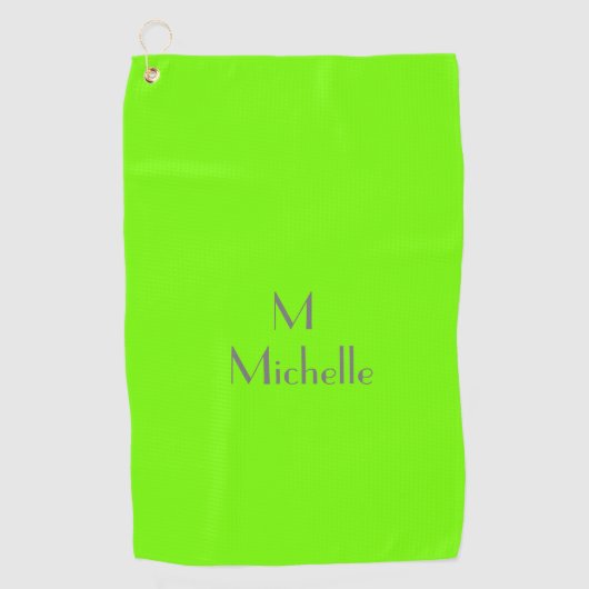 Serviette De Golf Chartreuse vert - ajouter monogramme et nom servie (Devant)