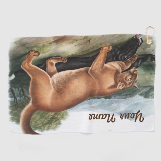 Serviette De Golf Chasse Cougar Personnalisée Cadeaux Camping Déco (Horizontal)